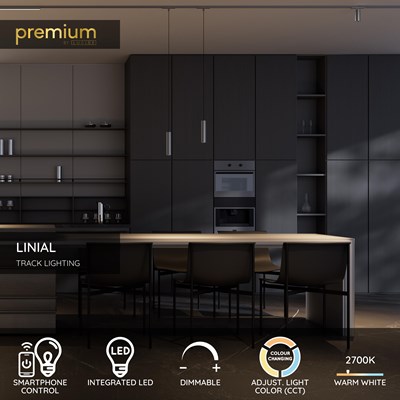 Lucide Premium LINIAL XAVI - 1-Circuit lighting system/ Smart Rail Lighting - Smart - 48V Track - LED -Satin Gun Metal